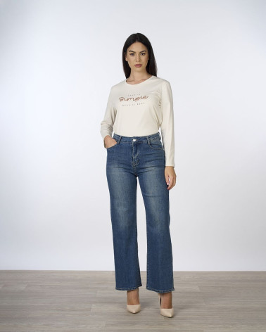 Jeans straight fit in denim chiaro