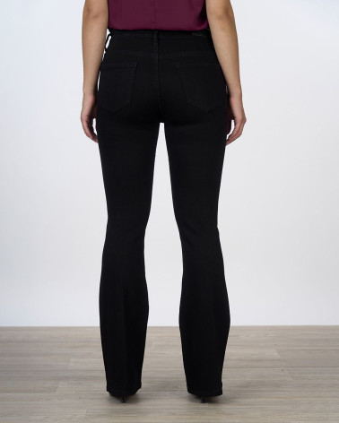 Jeans bootcut neri con strass