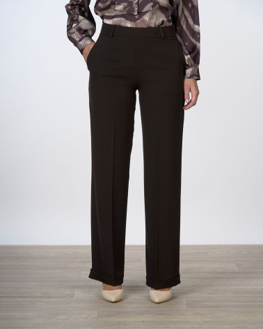 Pantaloni palazzo in cady marrone