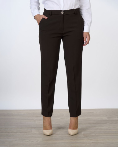 Pantaloni dritti in cady marrone