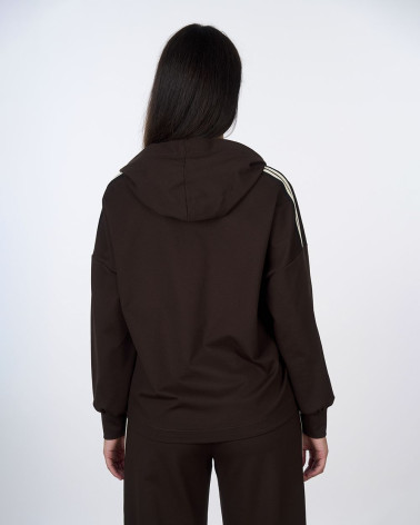 Felpa con cappuccio e dettagli laterali