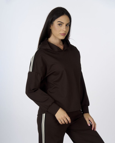 Felpa con cappuccio e dettagli laterali