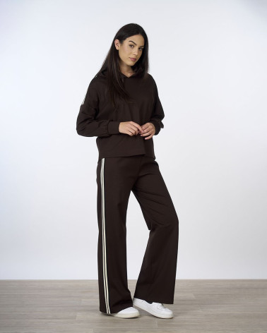 Felpa con cappuccio e dettagli laterali