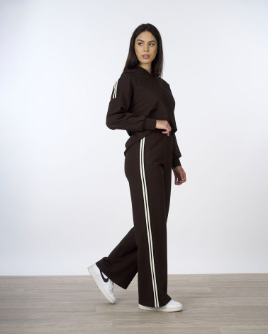 Pantaloni in punto milano con bande