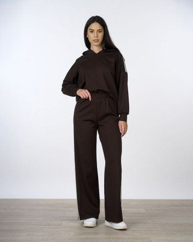 Pantaloni in punto milano con bande