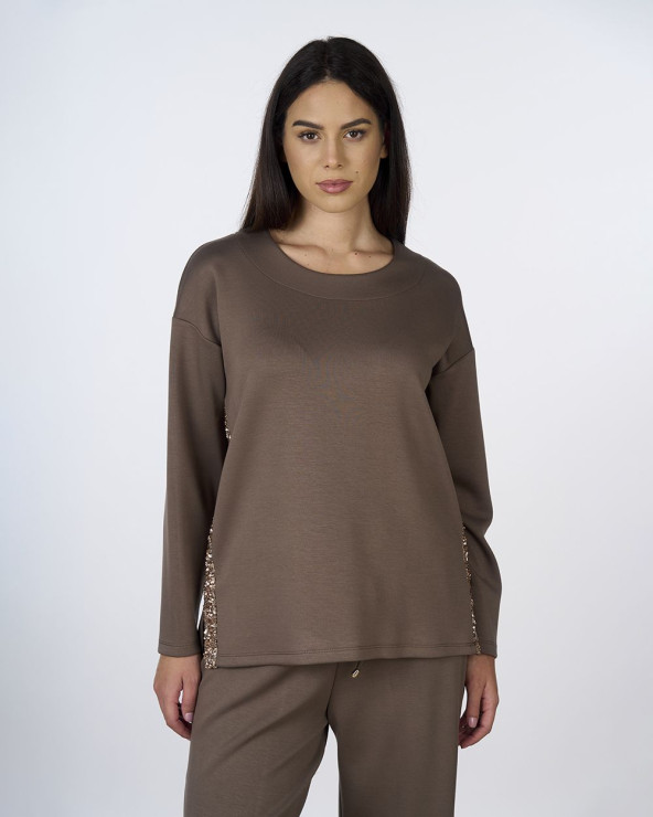 Felpa fango con paillettes...