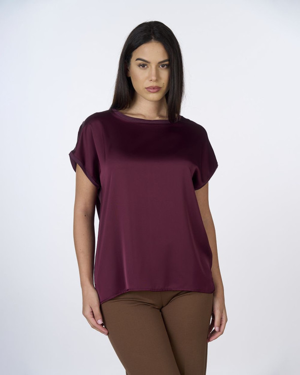 T-shirt bimaterica in raso...