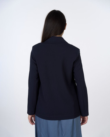 Blazer doppiopetto blu in scuba crêpe