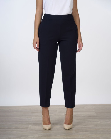 Pantaloni blu in scuba crêpe