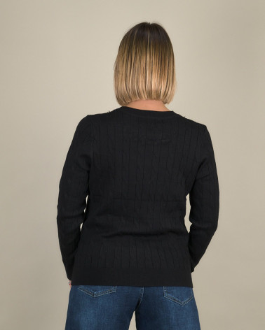 Maglia trecce con collo gioiello