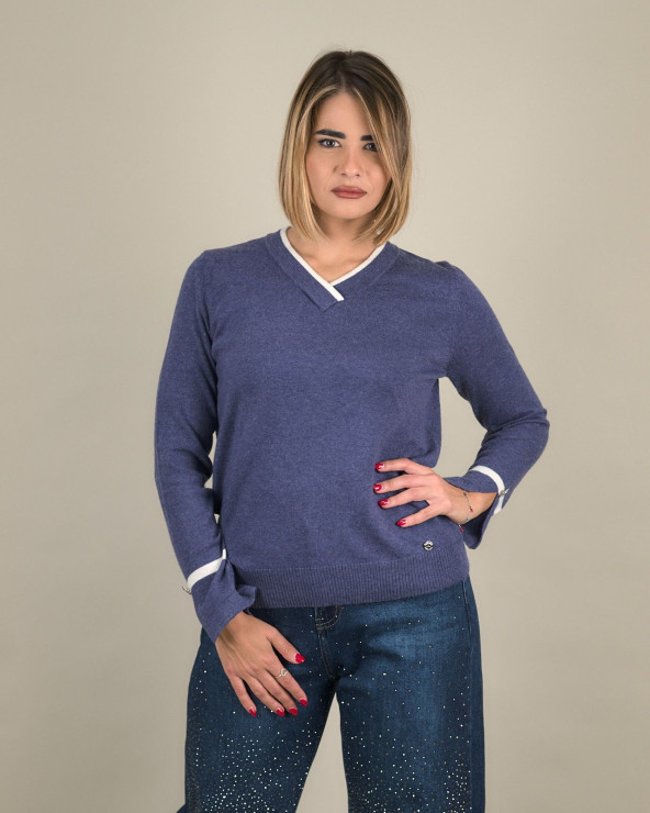 Maglia con bordo a contrasto