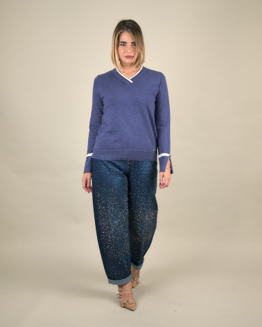 Maglia con bordo a contrasto