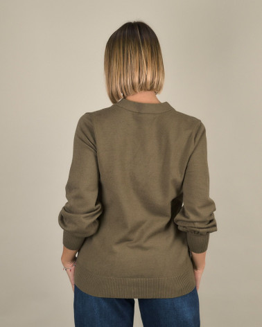 Cardigan con bottoni gioiello