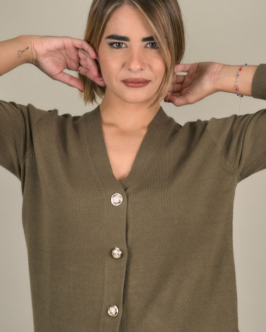 Cardigan con bottoni gioiello