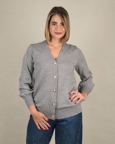 Cardigan con bottoni gioiello