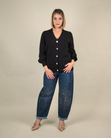 Cardigan con bottoni gioiello