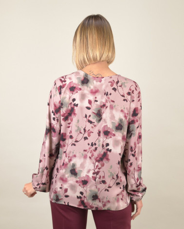 Blusa in viscosa con stampa floreale