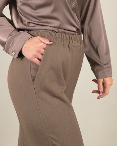 Pantaloni fango a gamba dritta ampia