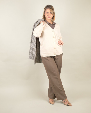 Cardigan scollo a V con bottoni