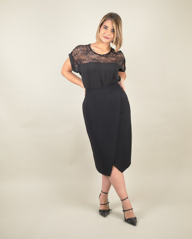 Gonna nera incrociata