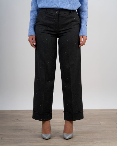 Pantaloni gessati con dettagli luminosi