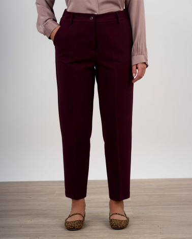Pantaloni dritti color vino