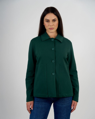 Giacca verde con bottoni e colletto classico