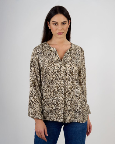 Blusa con stampa animalier