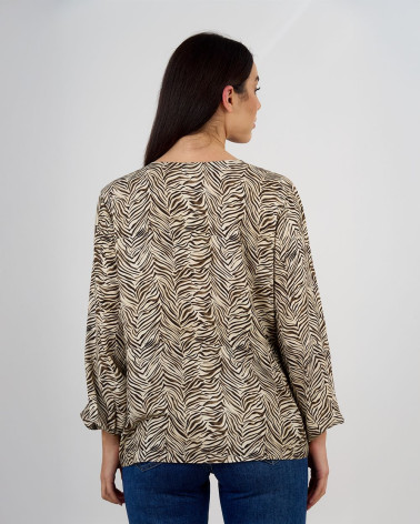 Blusa con stampa animalier