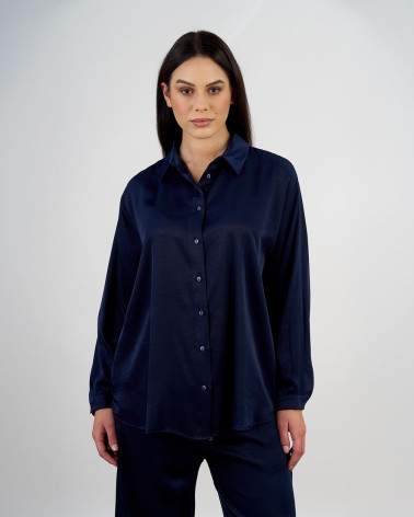 Camicia in raso con maniche lunghe