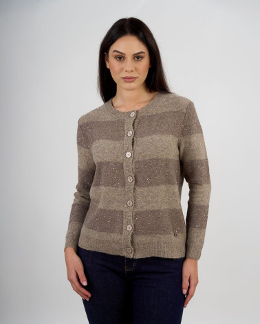 Cardigan con trama in paillettes