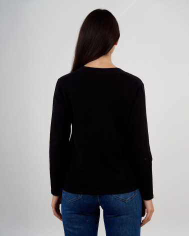 Cardigan scollo a V con bottoni gioiello