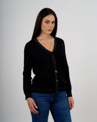 Cardigan con profili lurex
