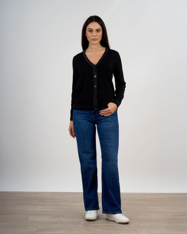 Cardigan con profili lurex