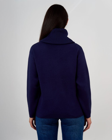 Maglia con collo alto removibile e tasche frontali