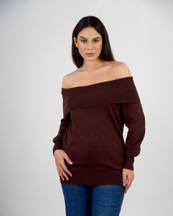 Maglia con scollo a barca