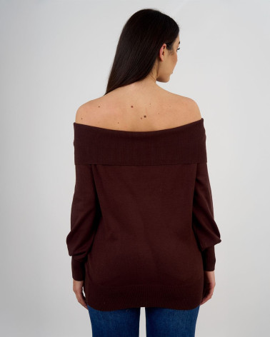 Maglia con scollo a barca