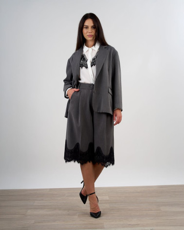 Giacca monopetto dal taglio morbido grigio