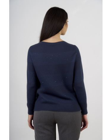 Maglia a righe con lavorazione in paillettes