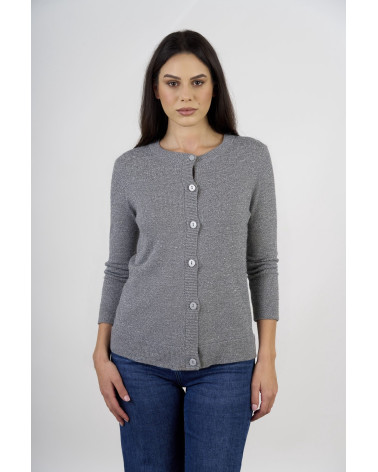 Cardigan con lavorazione a micro paillettes
