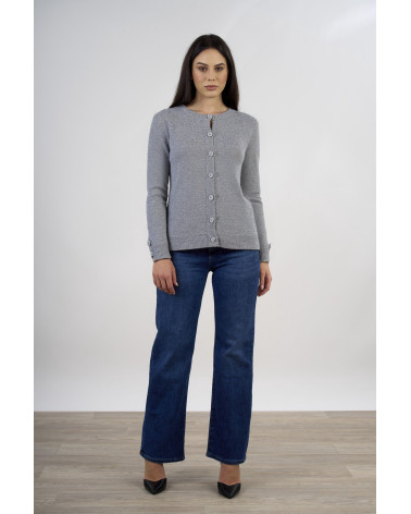 Cardigan con lavorazione a micro paillettes